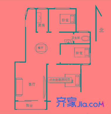 江南青年城戶(hù)型圖戶(hù)型圖 3室 3室2廳1衛(wèi)1廚