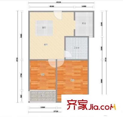 百家湖花園倫敦城戶型圖戶型圖 2室 2室2廳1衛(wèi)1廚