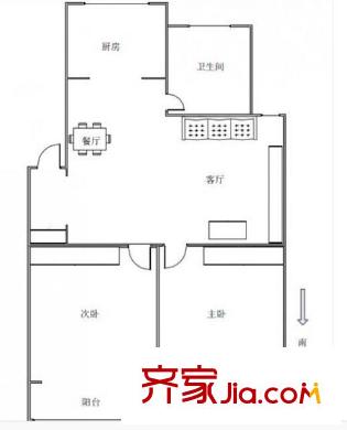 方圓綠茵戶型圖戶型圖 2室  2室2廳1衛(wèi)1廚
