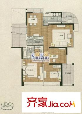 星雨華府戶型圖戶型圖 3室 3室2廳2衛(wèi)1廚