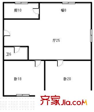 馨苑小區(qū) 2室 戶型圖