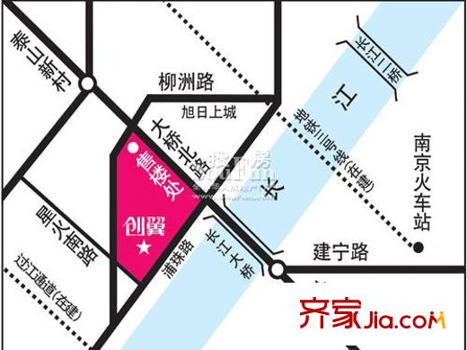旭日愛上城1-4區(qū)交通圖