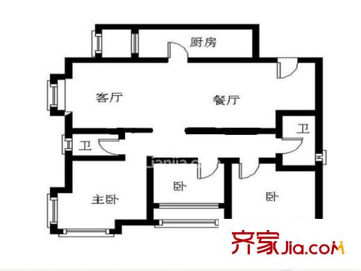 世茂濱江新城戶型圖戶型圖 3室 3室2廳2衛(wèi)1廚