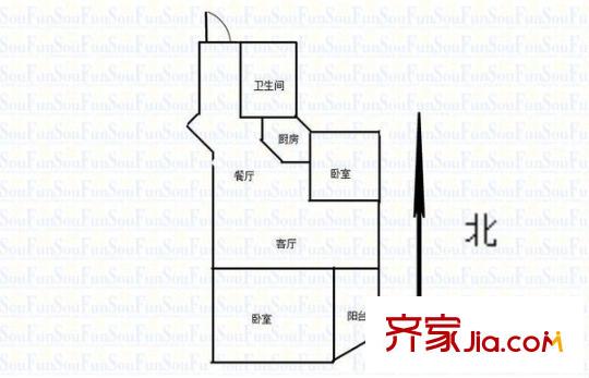 旭日愛上城1-4區(qū)戶型圖戶型圖 2室 2室2廳1衛(wèi)1廚