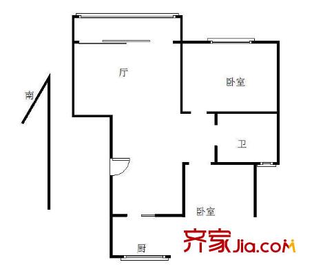 江岸水城戶型圖戶型圖 2室 2室1廳1衛(wèi)1廚