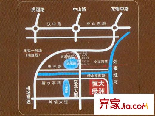 恒大綠洲交通圖