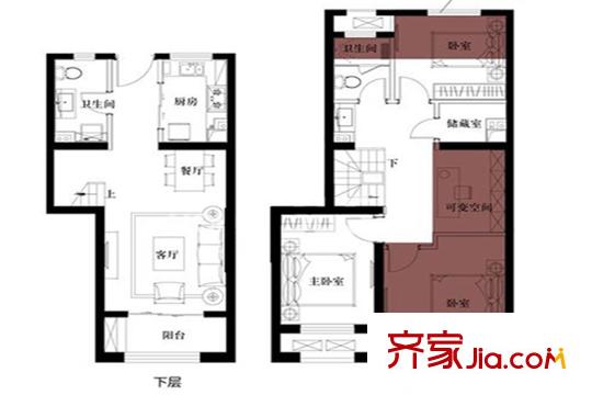 五礦崇文金城二期11-12#、18#標(biāo)準(zhǔn)層U系列A戶型 4室2廳2衛(wèi)1廚