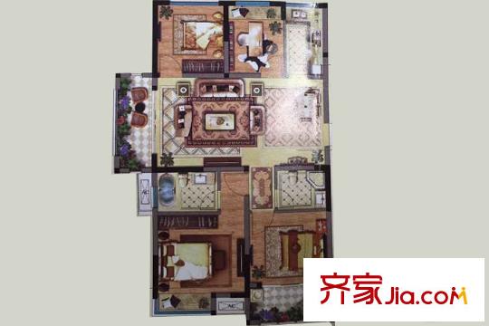 明發(fā)江灣新城項(xiàng)目一期標(biāo)準(zhǔn)層D戶型 4室2廳2衛(wèi)1廚