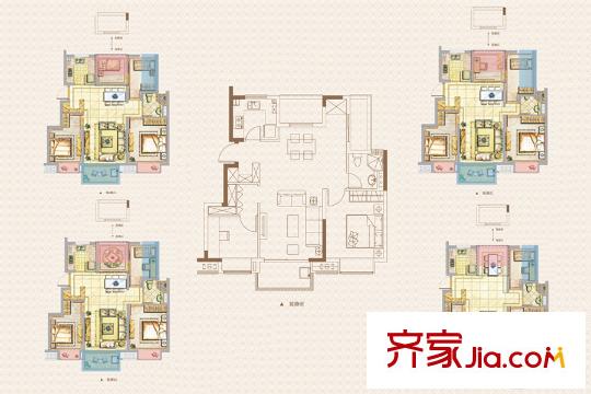 世茂夢享家項目B戶型 3室2廳1衛(wèi)1廚