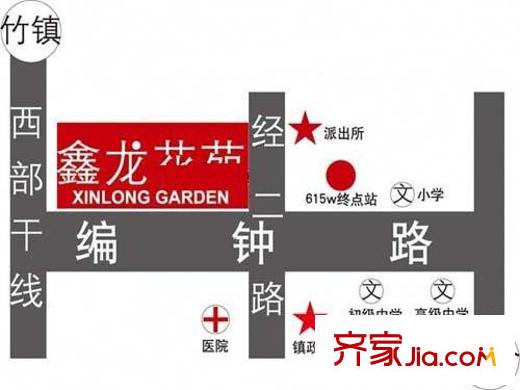 鑫龍花苑交通圖