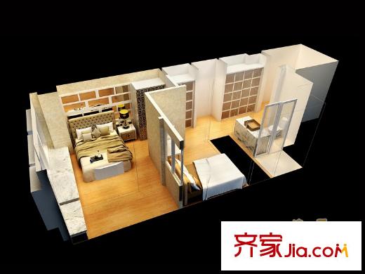 曉莊國際廣場一期2、3號樓標準層F戶型二層（商住兩用） 2室2廳1衛(wèi)1廚
