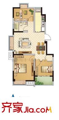 百麗明珠花園一期標(biāo)準(zhǔn)層A戶型 3室2廳1衛(wèi)1廚