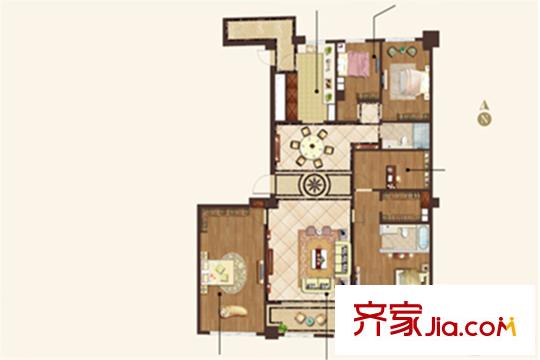 斯亞首府斯亞財(cái)富中心標(biāo)準(zhǔn)層B戶型 5室2廳2衛(wèi)1廚