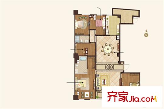 斯亞首府斯亞財(cái)富中心標(biāo)準(zhǔn)層E戶型 5室2廳2衛(wèi)1廚