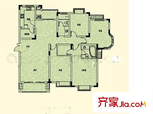 酈城御園四期100幢標(biāo)準(zhǔn)層A戶型 4室2廳1衛(wèi)1廚
