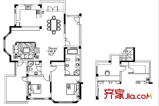 高湖道1幢標(biāo)準(zhǔn)層B1戶型 3室3廳2衛(wèi)1廚