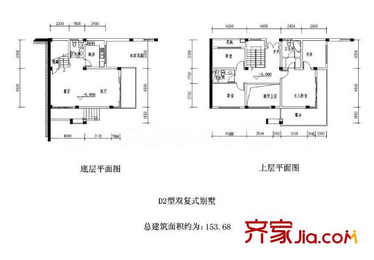 國信自然天城一期復式100幢D2戶型 3室2廳1廚