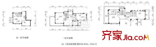 國信自然天城一期B4-I雙拼別墅樓層平面圖 6室2廳4衛(wèi)1廚