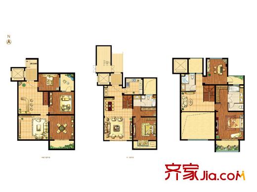 國(guó)信慧谷山居一期疊加別墅標(biāo)準(zhǔn)層A1戶(hù)型 6室5廳3衛(wèi)1廚