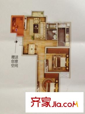 百利廣場一期3#、4#標準層3D1戶型 3室2廳1衛(wèi)1廚