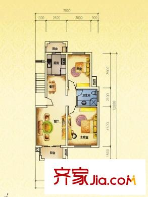天澤苑A1 2室2廳1衛(wèi)1廚