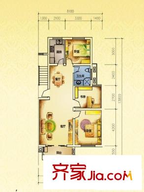 天澤苑A2 3室2廳1衛(wèi)1廚