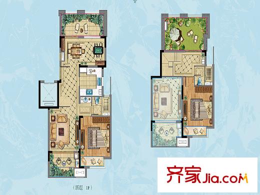 新城香溢紫郡29幢、31幢花園洋房頂躍C戶型 3室2廳2衛(wèi)1廚