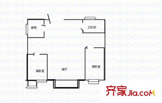 瑞源名嘉城 2室 戶型圖