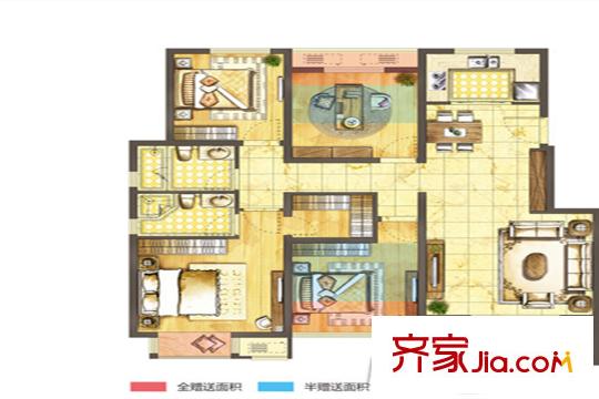 招商方山里花園一期標(biāo)準(zhǔn)層1-9幢C戶型 4室2廳2衛(wèi)1廚