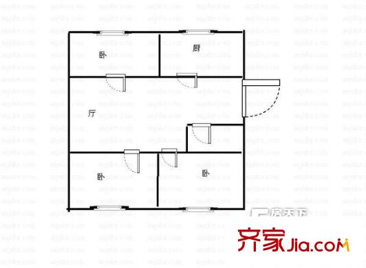 雙玉新苑戶型圖3室戶型圖 3室1廳1衛(wèi)1廚