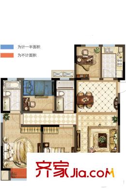紫金上品苑一期3#5#標(biāo)準(zhǔn)層C 戶型 4室2廳2衛(wèi)1廚