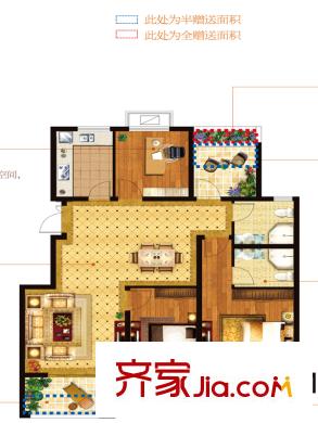 美麟香漫山一期8-11號樓標(biāo)準(zhǔn)層D戶型 4室2廳2衛(wèi)1廚