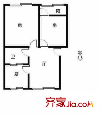 興電小區(qū) 2室 戶型圖