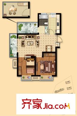 電建地產(chǎn)海賦尚城一期A區(qū)1#2#7#標(biāo)準(zhǔn)層A2戶型 3室2廳1衛(wèi)1廚