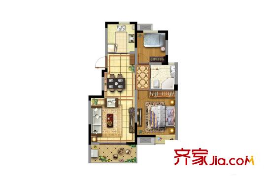 銀億東城十二街區(qū)1、2、4、5、6幢標(biāo)準(zhǔn)層A戶型 2室2廳1衛(wèi)1廚