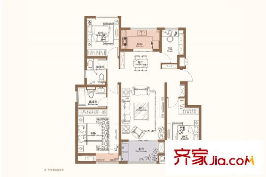升龍公園道D02#標準層Gb戶型 4室2廳2衛(wèi)1廚