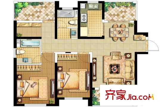 南京綠地國際花都二期1、2、4號(hào)樓標(biāo)準(zhǔn)差C2互相 3室2廳2衛(wèi)1廚