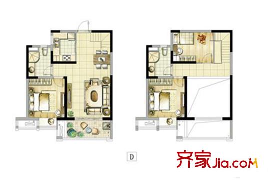 啟迪方洲潤園標(biāo)準(zhǔn)層D戶型 3室2廳2衛(wèi)1廚