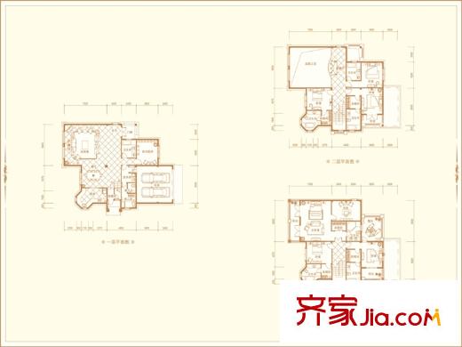 明發(fā)珍珠泉9號(hào)別墅標(biāo)準(zhǔn)層A1戶型  5室3廳4衛(wèi)1廚