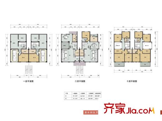 芳草名苑別墅標(biāo)準(zhǔn)層E1、E2戶型 6室2廳4衛(wèi)1廚