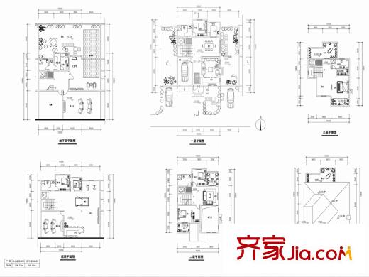 新湖仙林翠谷一期獨(dú)棟標(biāo)準(zhǔn)層SD-2A獨(dú)聯(lián)體戶型圖 5室3廳7衛(wèi)1廚