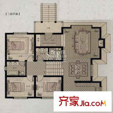 中國(guó)邊城二期西岸A島66號(hào)樓二層DLT-22戶型 4室2廳3衛(wèi)1廚