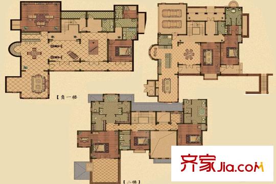 绿城玫瑰园独院别墅标准层n32户型 8室2厅8卫1厨