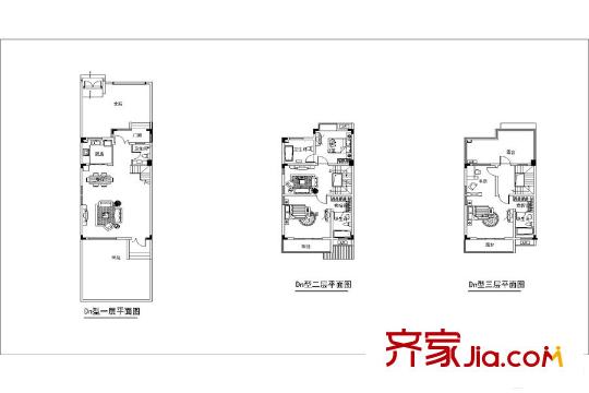 鴻信大宅門二期31幢Dn戶型 3室3廳4衛(wèi)1廚