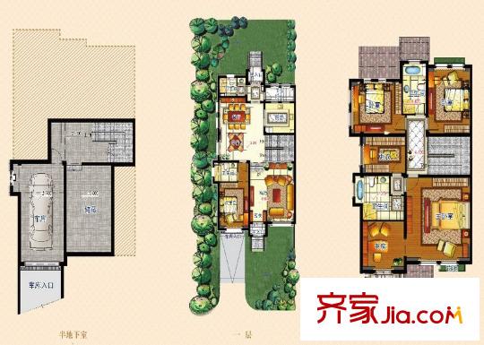 明月天瓏灣可可園二期標準層CS戶型 4室3廳3衛(wèi)1廚