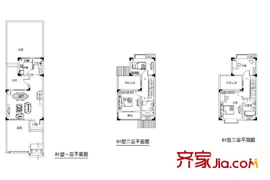 鴻信大宅門二期紫霄園17幢B1戶型  4室2廳3衛(wèi)1廚