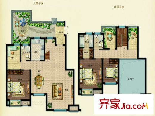 天生御景獨棟別墅標(biāo)準(zhǔn)層D5戶型 4室2廳3衛(wèi)1廚