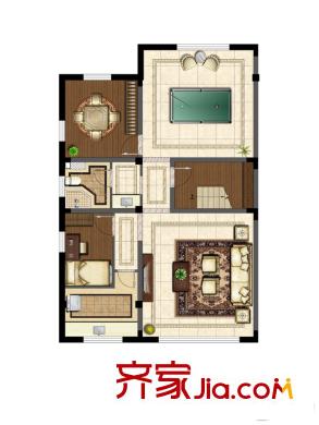 高德莊園二期37幢西邊01室地下層戶型 5室3廳4衛(wèi)1廚