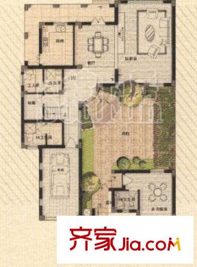 新湖仙林翠谷別墅戶型圖一期S戶型圖 3室2廳3衛(wèi)1廚