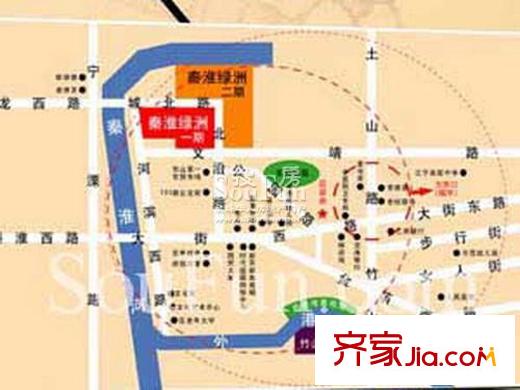 秦淮綠洲別墅交通圖
